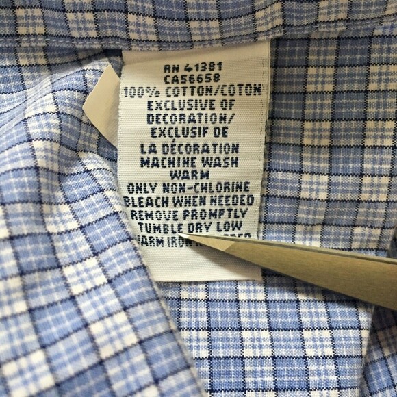 Ralph Lauren Men 17 1/2 Dress Shirt Long Sleeve Blue Windowpane Check - Picture 5 of 7
